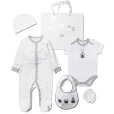 A02840: Baby Unisex Bunny 6 Piece Mesh Bag Gift Set (NB-6 Months)